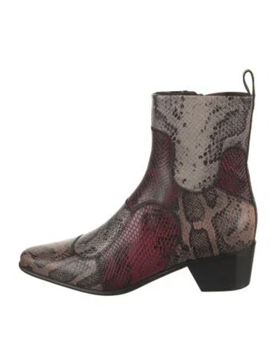 Pre-owned Pierre Hardy Leather Animal Print Boots W/ Tags In Neutrals
