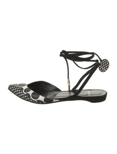 Pre-owned Pierre Hardy Leather Animal Print Flats In Black