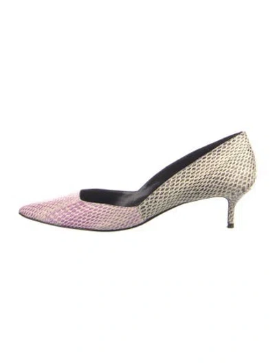 Pre-owned Pierre Hardy Leather Animal Print Pumps In Purple