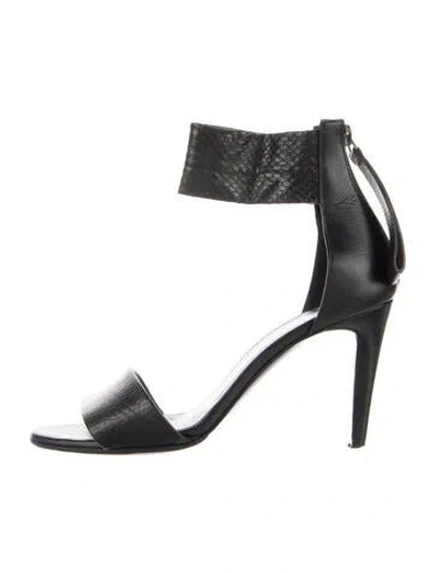 Pre-owned Pierre Hardy Leather Animal Print Sandals In Black