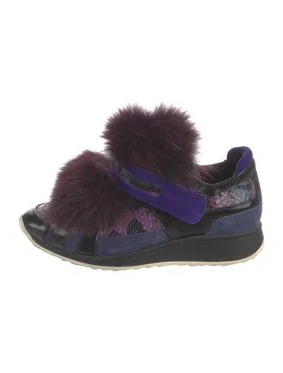 Pre-owned Pierre Hardy Leather Animal Print Sneakers In Black