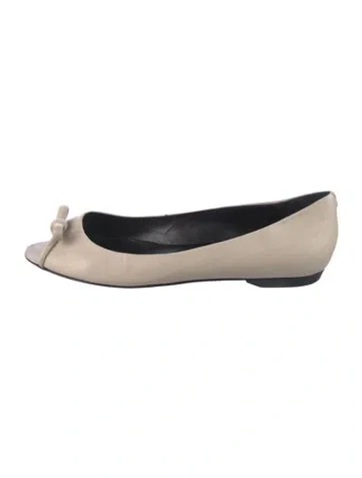 Pre-owned Pierre Hardy Leather Bow Accents Flats In Neutral