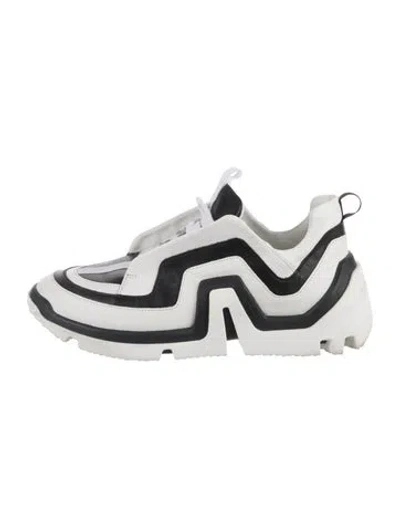 Pre-owned Pierre Hardy Leather Colorblock Pattern Chunky Sneakers In White