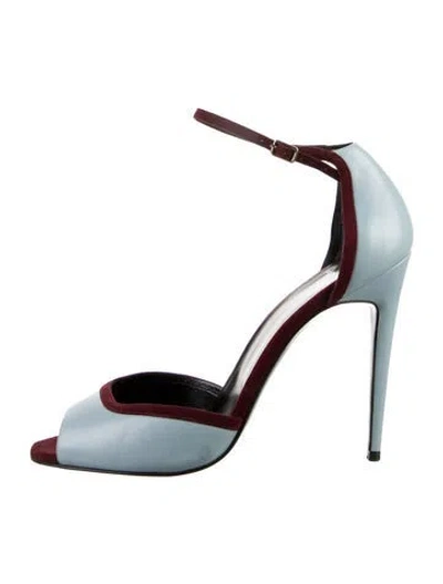 Pre-owned Pierre Hardy Leather Colorblock Pattern D'orsay Pumps In Blue