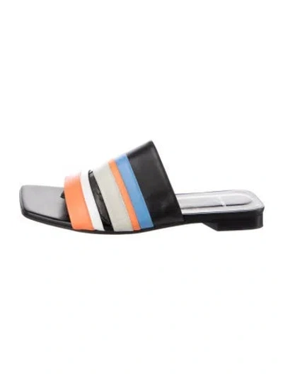 Pre-owned Pierre Hardy Leather Colorblock Pattern Flats In Black