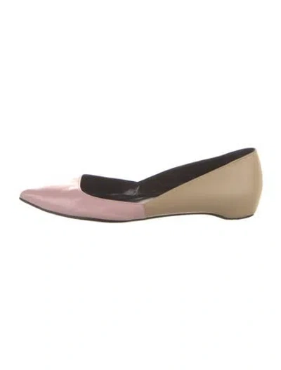 Pre-owned Pierre Hardy Leather Colorblock Pattern Flats In Pink