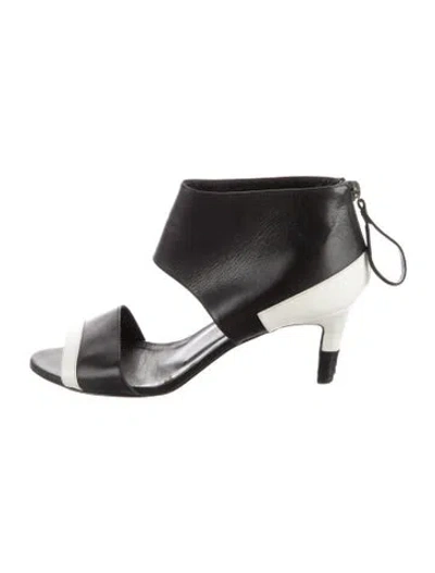 Pre-owned Pierre Hardy Leather Colorblock Pattern Sandals In Black