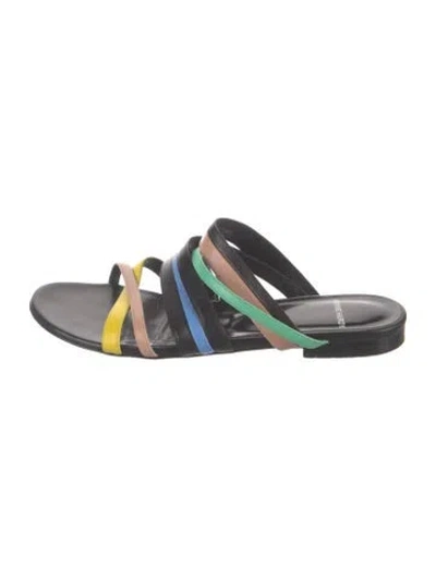 Pre-owned Pierre Hardy Leather Colorblock Pattern Sandals In Black