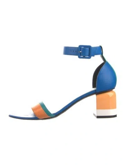 Pre-owned Pierre Hardy Leather Colorblock Pattern Sandals In Multi