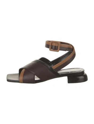 Pre-owned Pierre Hardy Leather Colorblock Pattern Sandals W/ Tags In Black