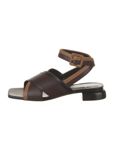Pre-owned Pierre Hardy Leather Colorblock Pattern Sandals W/ Tags In Brown