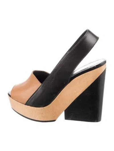 Pre-owned Pierre Hardy Leather Colorblock Pattern Slingback Sandals In Black