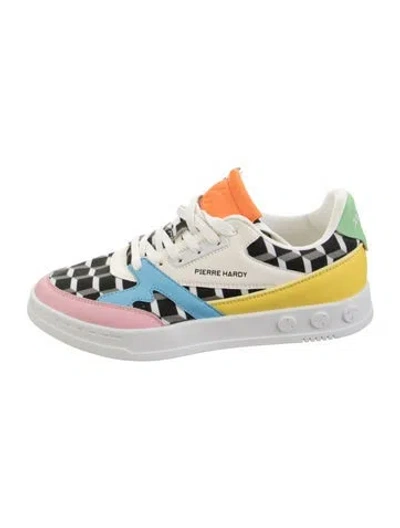 Pre-owned Pierre Hardy Leather Colorblock Pattern Sneakers In White