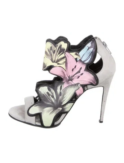 Pre-owned Pierre Hardy Leather Floral Print Pumps In Black