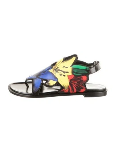 Pre-owned Pierre Hardy Leather Floral Print Sandals In Multicolor
