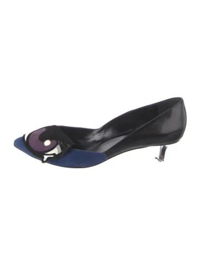 Pre-owned Pierre Hardy Leather Graphic Print Pumps In Blue