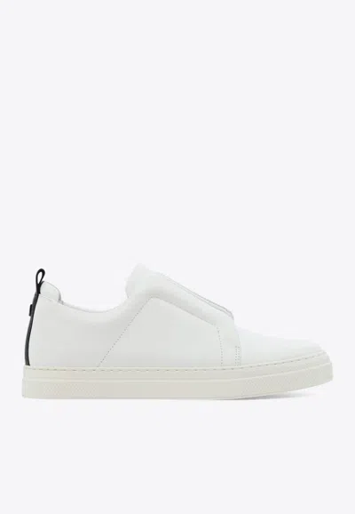 Pierre Hardy Leather Low-top Sneakers In White