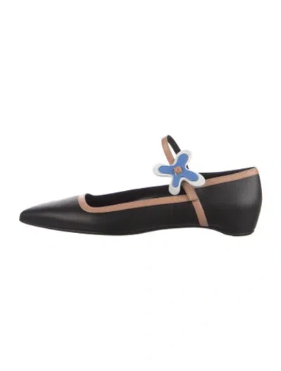 Pre-owned Pierre Hardy Leather Mary Jane Flats In Black