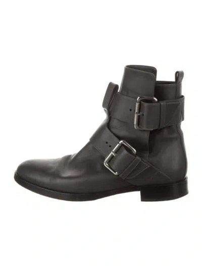 Pre-owned Pierre Hardy Leather Moto Boots In Grey