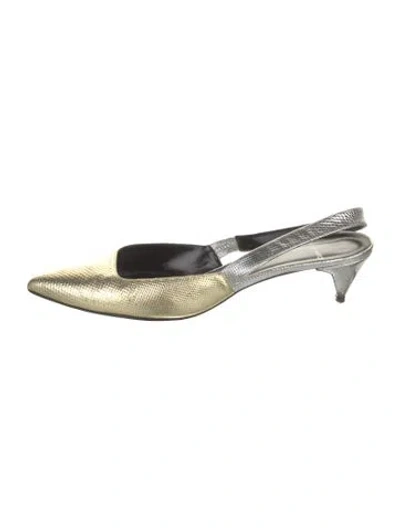 Pre-owned Pierre Hardy Leather Mules In Silver
