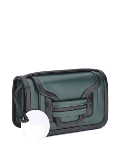 Pierre Hardy Leather Panelled Shoulder Bag In Green