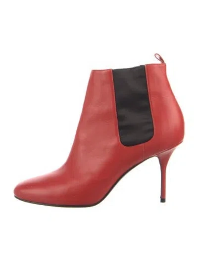 Pre-owned Pierre Hardy Leather Patterned Chelsea Boots In Red