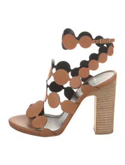 Pre-owned Pierre Hardy Leather Polka Dot Print Sandals In Brown