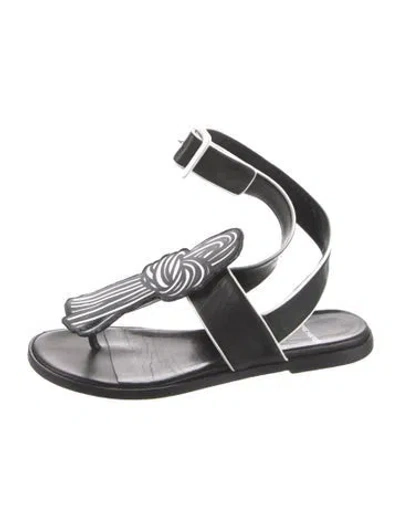 Pre-owned Pierre Hardy Leather Printed Gladiator Sandals In Black