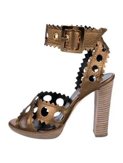 Pre-owned Pierre Hardy Leather Sandals In Gold/metallic