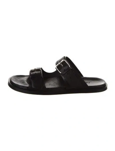 Pre-owned Pierre Hardy Leather Slides In Black