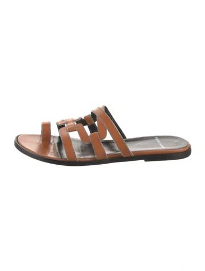 Pre-owned Pierre Hardy Leather Slides In Brown