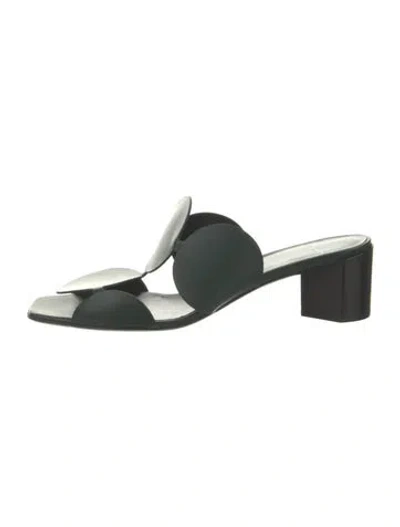 Pre-owned Pierre Hardy Leather Slides In Green