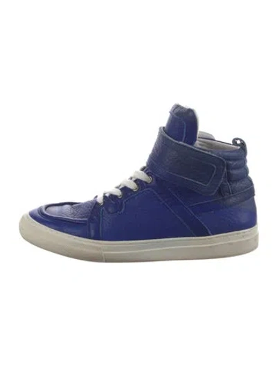 Pre-owned Pierre Hardy Leather Sneakers In Blue