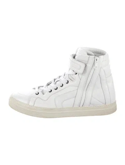Pre-owned Pierre Hardy Leather Sneakers In White