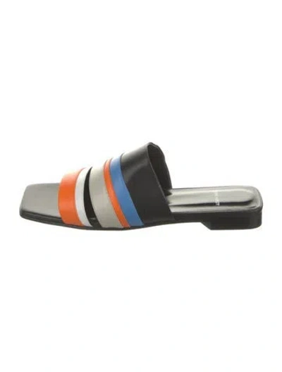 Pre-owned Pierre Hardy Leather Striped Slides In Multi