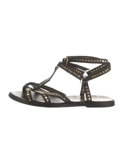 Pre-owned Pierre Hardy Leather Studded Accents Gladiator Sandals In Black