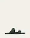 Pierre Hardy Marlon Leather Slide Sandals In Green