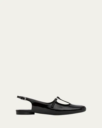 Pierre Hardy Mia Patent Leather Mary Jane Slingback Flats In Black