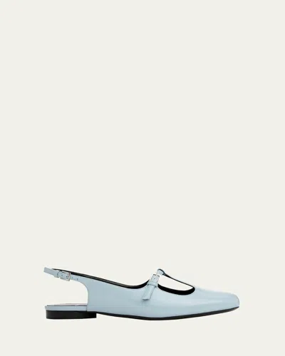 Pierre Hardy Mia Patent Leather Mary Jane Slingback Flats In Blue