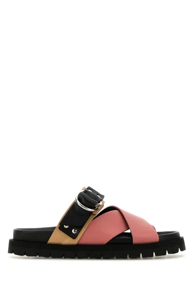 Pierre Hardy Multicolor Leather Cross Rider Slippers