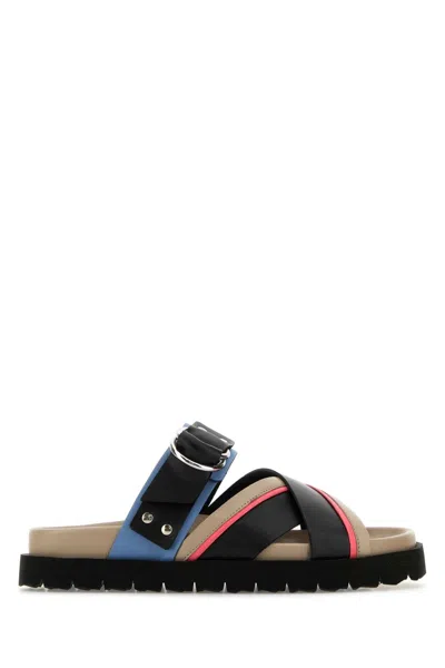 Pierre Hardy Multicolor Leather Cross Rider Slippers