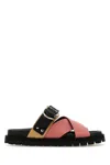 Pierre Hardy Multicolor Leather Cross Rider Slippers In Blubeibla