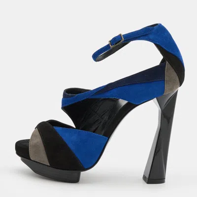 Pierre Hardy Multicolor Suede Ankle Strap Sandals