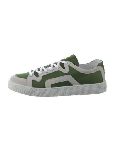 Pre-owned Pierre Hardy Nylon Colorblock Pattern Sneakers In Green