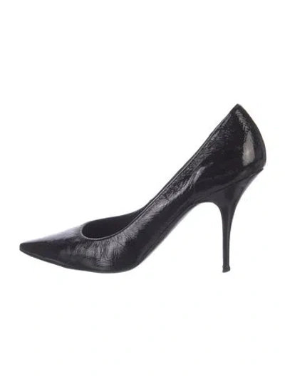 Pre-owned Pierre Hardy Patent Leather D'orsay Pumps In Black