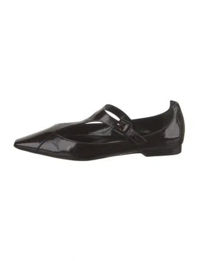 Pre-owned Pierre Hardy Patent Leather Mary Jane Flats In Black