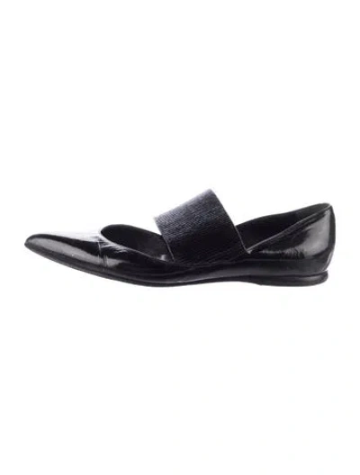 Pre-owned Pierre Hardy Patent Leather Mary Jane Flats In Black
