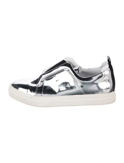 Pre-owned Pierre Hardy Patent Leather Sneakers In Silver
