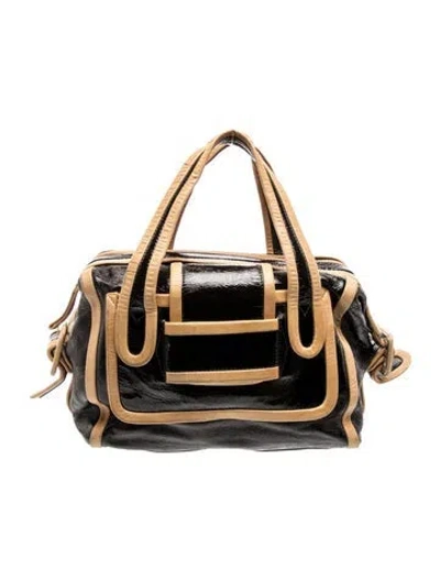 Pre-owned Pierre Hardy Patent Leather Top Handle Bag In Black