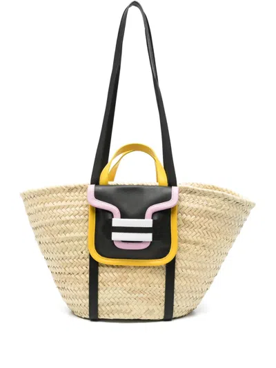 Pierre Hardy Raffia Bucket Bag In Neutrals
